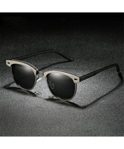 Aviator Men Sunglasses Polarized UV400 Sun Glasses Driving Metal Black No Box - Gun - CR18XDWWKRC $11.78