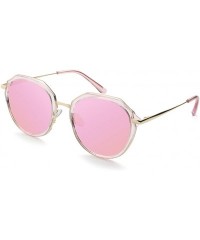 Round Women Sunglasses Polarized Flower Round Sunglasses for Women - Pink - CK18DCSY9ND $27.35