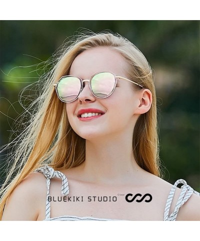 Round Women Sunglasses Polarized Flower Round Sunglasses for Women - Pink - CK18DCSY9ND $27.35