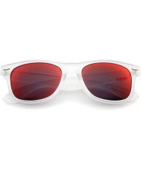 Wayfarer Matte Frosted Frame Reflective Colored Mirror Lens Horn Rimmed Sunglasses 54mm - Frost / Red Mirror - CW12KRZC7QJ $1...