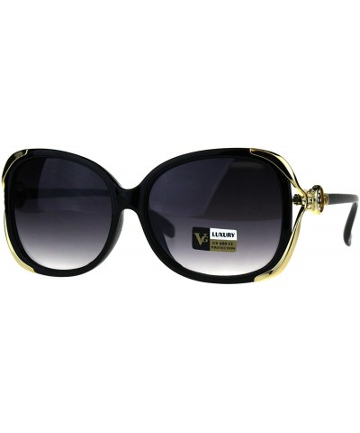 Butterfly Womens Rhinestone Jewel Bling Luxury Designer Butterfly Sunglasses - Black Smoke - CP180C0AUQC $22.70