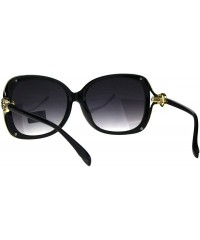 Butterfly Womens Rhinestone Jewel Bling Luxury Designer Butterfly Sunglasses - Black Smoke - CP180C0AUQC $11.20