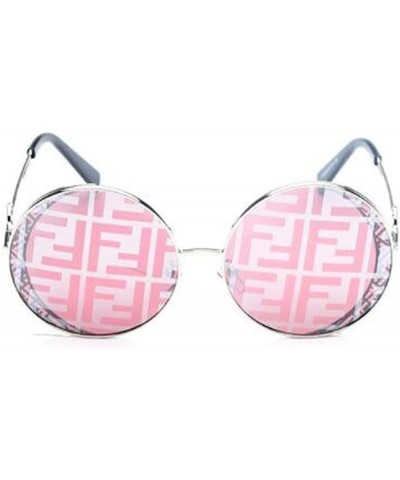 Round Fashion Metal Frame Sunglasses - Metal Round Retro Fashion Trend Sunglasses - A - CC18SMSC2G7 $34.67