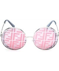 Round Fashion Metal Frame Sunglasses - Metal Round Retro Fashion Trend Sunglasses - A - CC18SMSC2G7 $34.67