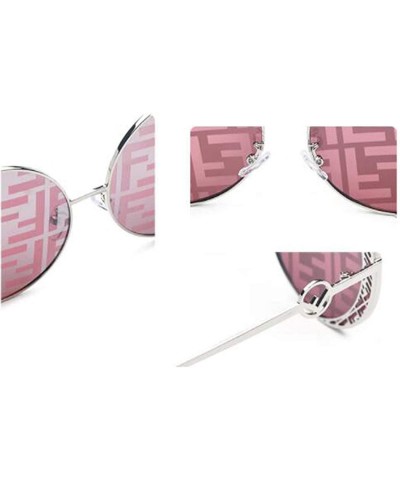 Round Fashion Metal Frame Sunglasses - Metal Round Retro Fashion Trend Sunglasses - A - CC18SMSC2G7 $34.67