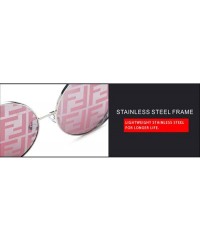 Round Fashion Metal Frame Sunglasses - Metal Round Retro Fashion Trend Sunglasses - A - CC18SMSC2G7 $34.67