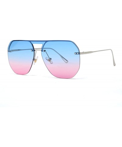 Square 2019 Fashion Modern Shield Style Rivets Sunglasses Cool Double Color Lens Sun Glasses Oculos De Sol 058 - C2 - CZ198AI...