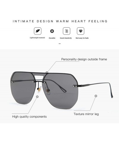 Square 2019 Fashion Modern Shield Style Rivets Sunglasses Cool Double Color Lens Sun Glasses Oculos De Sol 058 - C2 - CZ198AI...