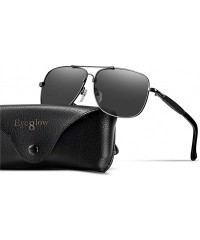 Square Vintage Driving Polarized Lens Titanium Frame Square Sunglasses Aviator Men and Women - Silver Grey - CV18H4Y7R9H $38.04