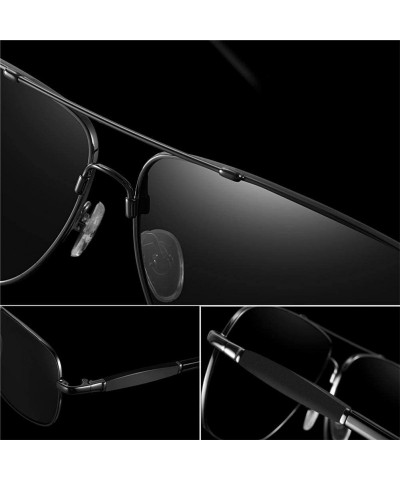 Square Vintage Driving Polarized Lens Titanium Frame Square Sunglasses Aviator Men and Women - Silver Grey - CV18H4Y7R9H $38.04