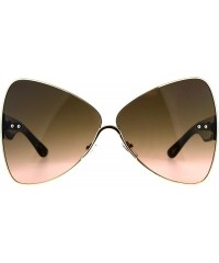 Butterfly Oversize Diva Oceanic Lens Oversize Butterfly Bat Shape Sunglasses - Gold Brown Pink - CL180OOOXYX $11.55