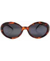 Oval Classic Vintage Fashion Mirrored Lens Round Oval Sunglasses - Tortoise - CC189323AXQ $12.99