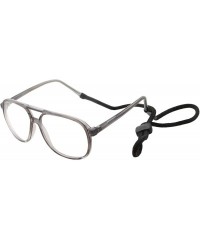 Rectangular Costume Glasses + Black Cord Retainer Combo - Fake Eyeglasses for Nerd Halloween - Gray - CA18YWTRD3X $11.69