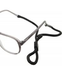 Rectangular Costume Glasses + Black Cord Retainer Combo - Fake Eyeglasses for Nerd Halloween - Gray - CA18YWTRD3X $11.69