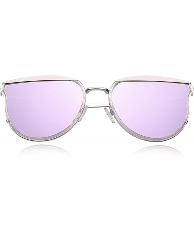 Butterfly Polarized Mirrored Metal Frame Street Fashion Stylish Sunglasses For Women Man UV400 Protection - CB18DC28UU5 $16.88