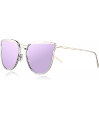 Butterfly Polarized Mirrored Metal Frame Street Fashion Stylish Sunglasses For Women Man UV400 Protection - CB18DC28UU5 $9.48