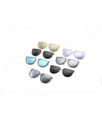 Butterfly Polarized Mirrored Metal Frame Street Fashion Stylish Sunglasses For Women Man UV400 Protection - CB18DC28UU5 $9.48