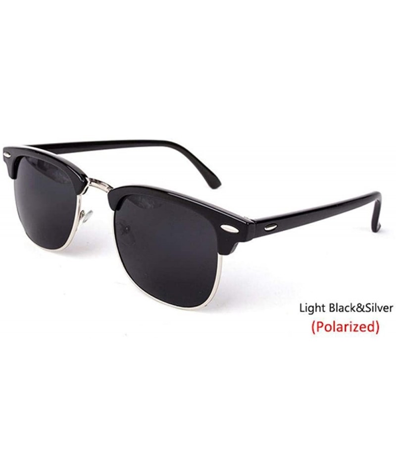 Semi-rimless Vintage Semi-Rimless Brand Designer Sunglasses Women/Men C2 Mattle Black - C19 Lightblack Gray - CU18XQZCW0S $9.14