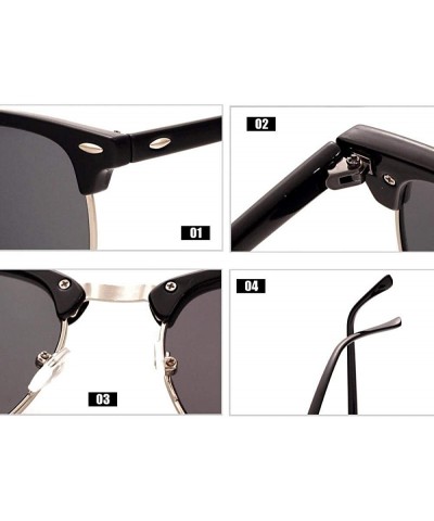 Semi-rimless Vintage Semi-Rimless Brand Designer Sunglasses Women/Men C2 Mattle Black - C19 Lightblack Gray - CU18XQZCW0S $9.14