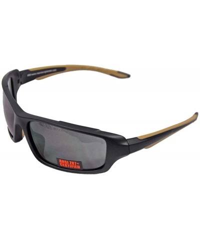 Sport 2017 Maxx Sunglasses SS2 Black/Tan Full Frame with Ansi Z87+ Smoke Lens - CE17YT272QD $14.34