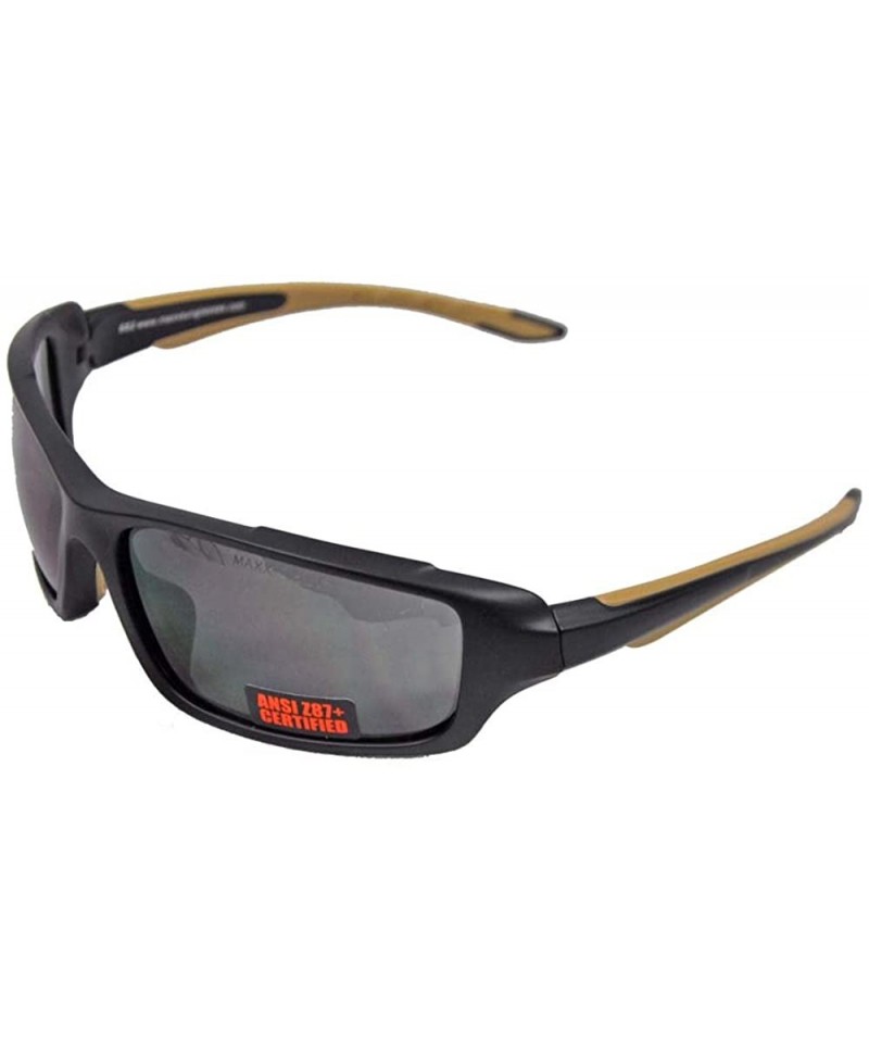 Sport 2017 Maxx Sunglasses SS2 Black/Tan Full Frame with Ansi Z87+ Smoke Lens - CE17YT272QD $14.34