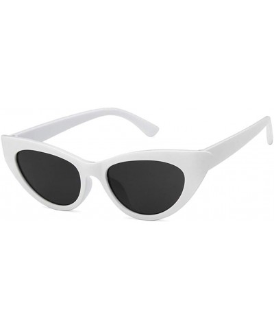 Oval Unisex Sunglasses Retro Blue Grey Drive Holiday Oval Non-Polarized UV400 - White Grey - CU18RLUA8ON $18.18