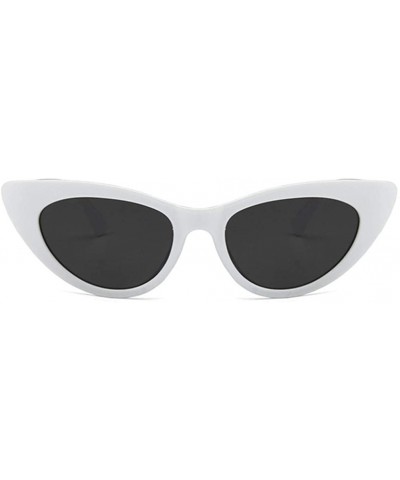 Oval Unisex Sunglasses Retro Blue Grey Drive Holiday Oval Non-Polarized UV400 - White Grey - CU18RLUA8ON $10.46