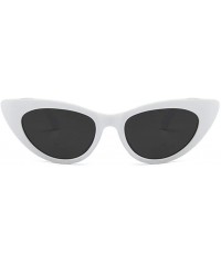 Oval Unisex Sunglasses Retro Blue Grey Drive Holiday Oval Non-Polarized UV400 - White Grey - CU18RLUA8ON $10.46