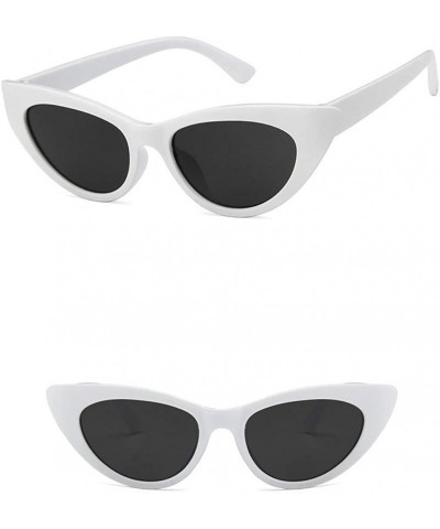 Oval Unisex Sunglasses Retro Blue Grey Drive Holiday Oval Non-Polarized UV400 - White Grey - CU18RLUA8ON $10.46