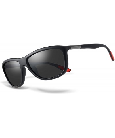 Oversized Oversized Square Polarized Sunglasses for Men Women- Classic Rectangle Frame with UV400 Lens - CE18UW2TIY7 $8.65