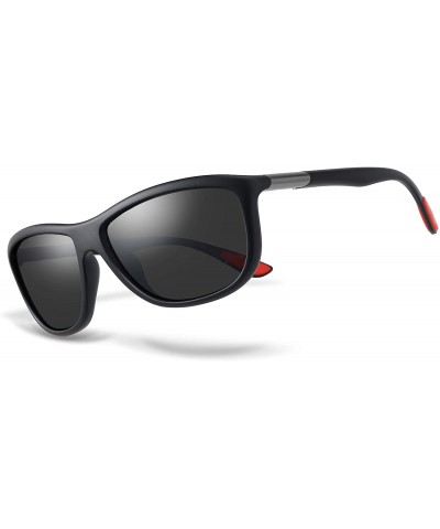 Oversized Oversized Square Polarized Sunglasses for Men Women- Classic Rectangle Frame with UV400 Lens - CE18UW2TIY7 $18.29