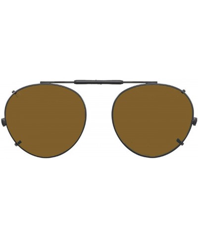 Round Visionaries Polarized Clip on Sunglasses - Round - Gun Frame - 47 x 42 Eye - C212MA1O1E1 $69.18