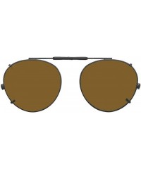 Round Visionaries Polarized Clip on Sunglasses - Round - Gun Frame - 47 x 42 Eye - C212MA1O1E1 $45.51