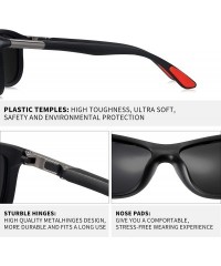 Oversized Oversized Square Polarized Sunglasses for Men Women- Classic Rectangle Frame with UV400 Lens - CE18UW2TIY7 $18.29