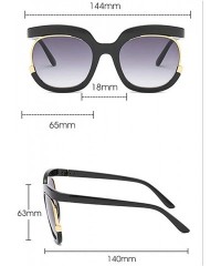 Oversized Luxury oversized sunglasses women vintage brand cat half frame sun glasses men female lady shades new UV400 - C818T...