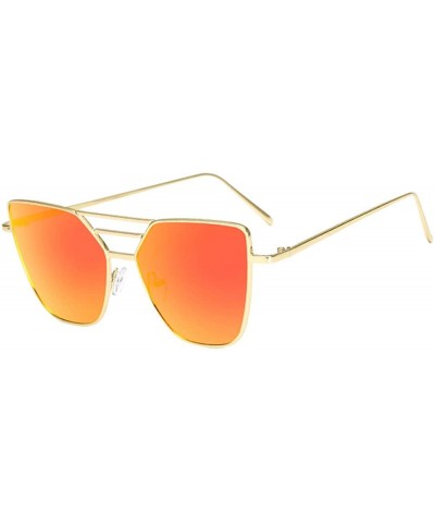 Goggle Sunglasses Fashion Unisex Vintage Irregular Glasses Fashion Aviator Mirror Sunglasses - Red - C118NAOC4UZ $13.49