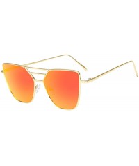 Goggle Sunglasses Fashion Unisex Vintage Irregular Glasses Fashion Aviator Mirror Sunglasses - Red - C118NAOC4UZ $6.65