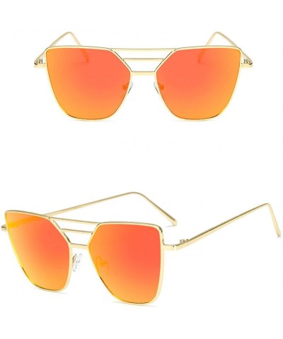 Goggle Sunglasses Fashion Unisex Vintage Irregular Glasses Fashion Aviator Mirror Sunglasses - Red - C118NAOC4UZ $6.65