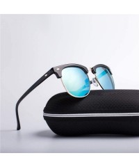 Goggle Half Metal Fashion Sunglasses Men/Women Er Retro Rivet Lens Classic Sun Glasses FeOculos UV400 - C4 - CS199C05I8R $28.66