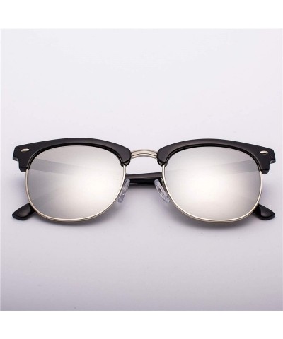 Goggle Half Metal Fashion Sunglasses Men/Women Er Retro Rivet Lens Classic Sun Glasses FeOculos UV400 - C4 - CS199C05I8R $28.66