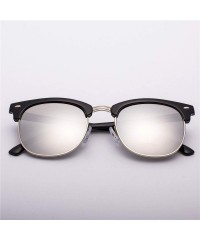 Goggle Half Metal Fashion Sunglasses Men/Women Er Retro Rivet Lens Classic Sun Glasses FeOculos UV400 - C4 - CS199C05I8R $28.66