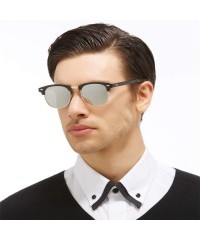 Goggle Half Metal Fashion Sunglasses Men/Women Er Retro Rivet Lens Classic Sun Glasses FeOculos UV400 - C4 - CS199C05I8R $28.66