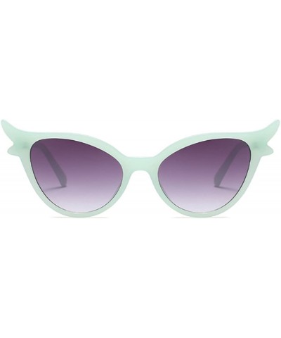 Oval Women Vintage Retro Cat Eye Sunglasses Resin frame Oval Lens Mod Style - Green - C218DTRE65S $18.77