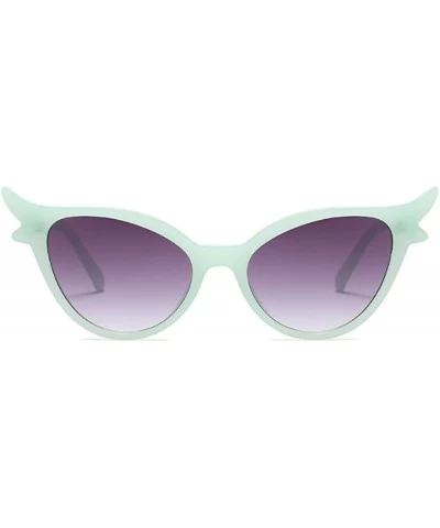 Oval Women Vintage Retro Cat Eye Sunglasses Resin frame Oval Lens Mod Style - Green - C218DTRE65S $11.41