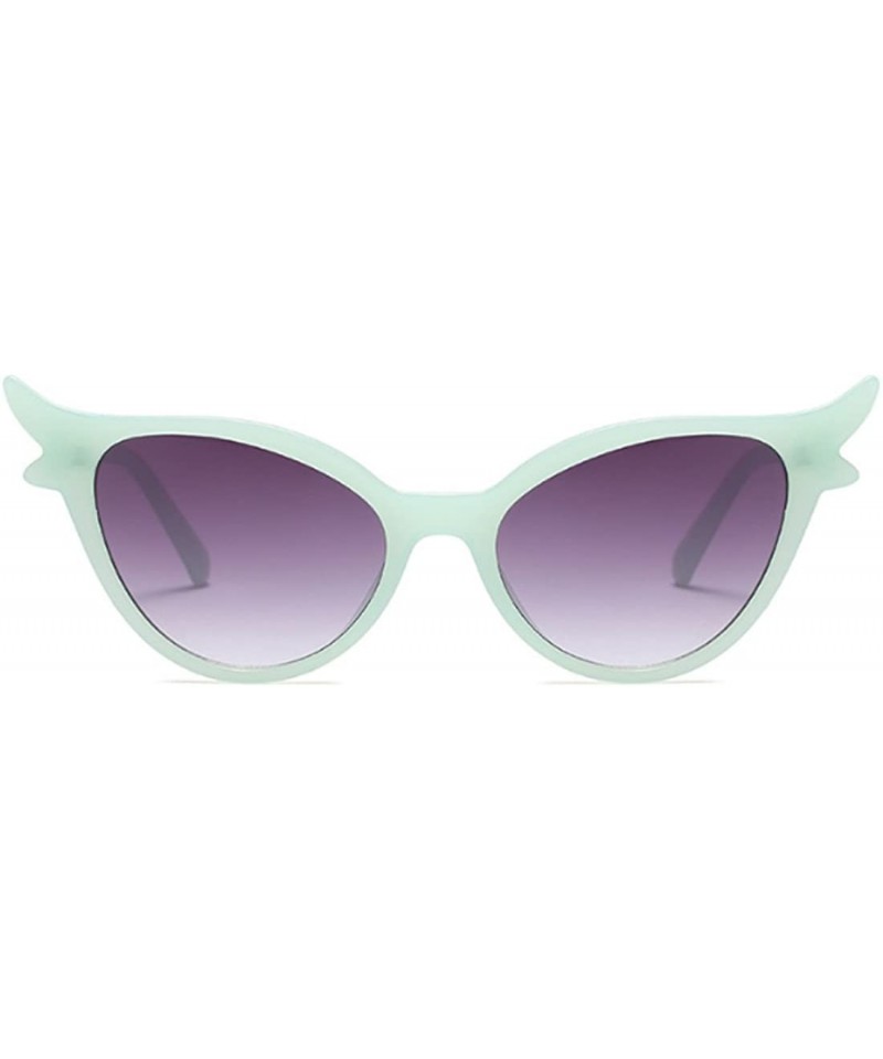 Oval Women Vintage Retro Cat Eye Sunglasses Resin frame Oval Lens Mod Style - Green - C218DTRE65S $18.77