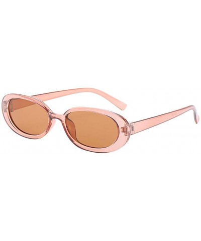 Oval Sunglasses for Men Women Vintage Sunglasses Rapper Oval Sunglasses Retro Glasses Eyewear Hippie - G - CV18QSLEDEL $18.30