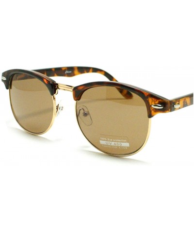 Round Truly Vintage Sunglasses Round Horn Rim Designer Fashion Shades - Tortoise - CP11LC6SWMB $8.05