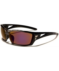 Sport Mirrored Lens Wrap Sport Motorcycle Riding Driving Sunglasses - Black - CS18X2YDK50 $12.03