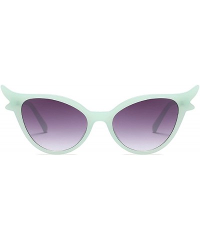 Oval Women Vintage Retro Cat Eye Sunglasses Resin frame Oval Lens Mod Style - Green - C218DTRE65S $18.77