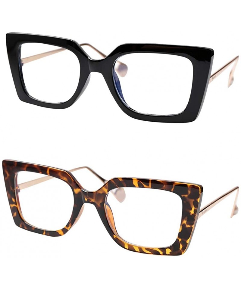 Butterfly Anti-Blue Block Light Pearl Inlay Arm Cat Eye Reading Glasses - Anti Blue - 2 Pairs-black + Leopard - CR1928K8XGC $...